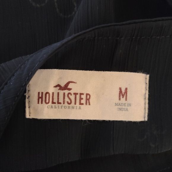 EUC Hollister Dark Blue Gold Flowers Sheer Tank M - Picture 6 of 6